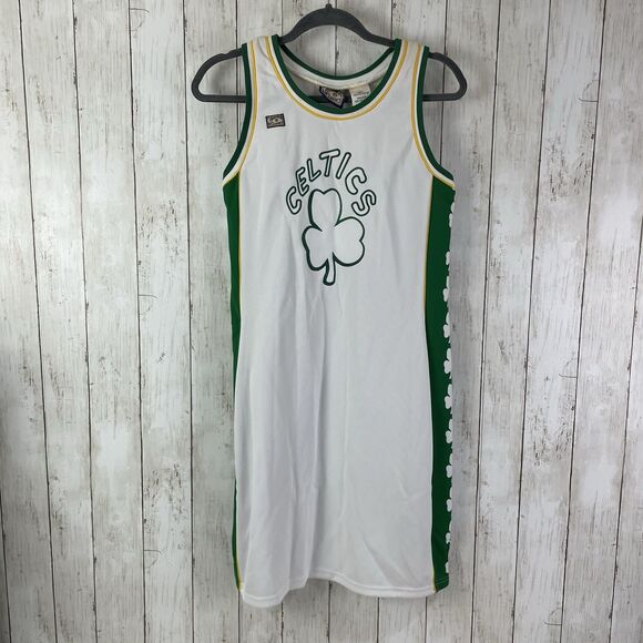 Vintage Boston Celtics Hardwood Classics Retro Mini Jersey Dress NBA Women Sz L - Picture 1 of 12